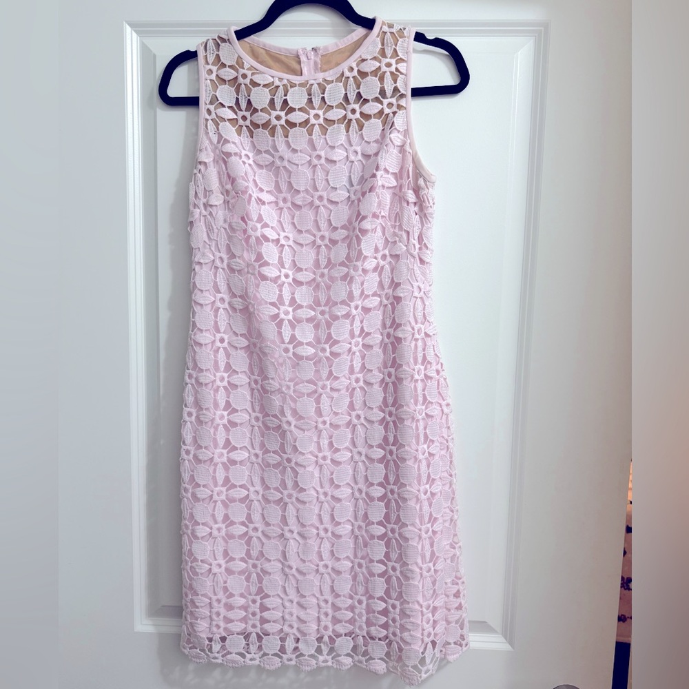 Ralph Lauren Pink Crochet Lace Sleeveless Dress